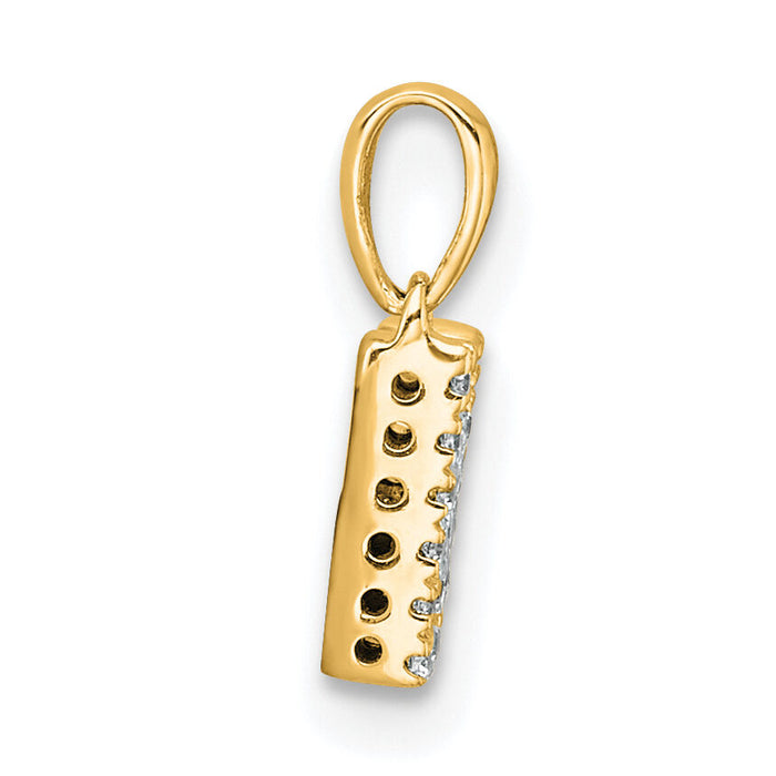 14K  Diamond Letter M Initial with Bail Pendant-PM9797M-009-YA