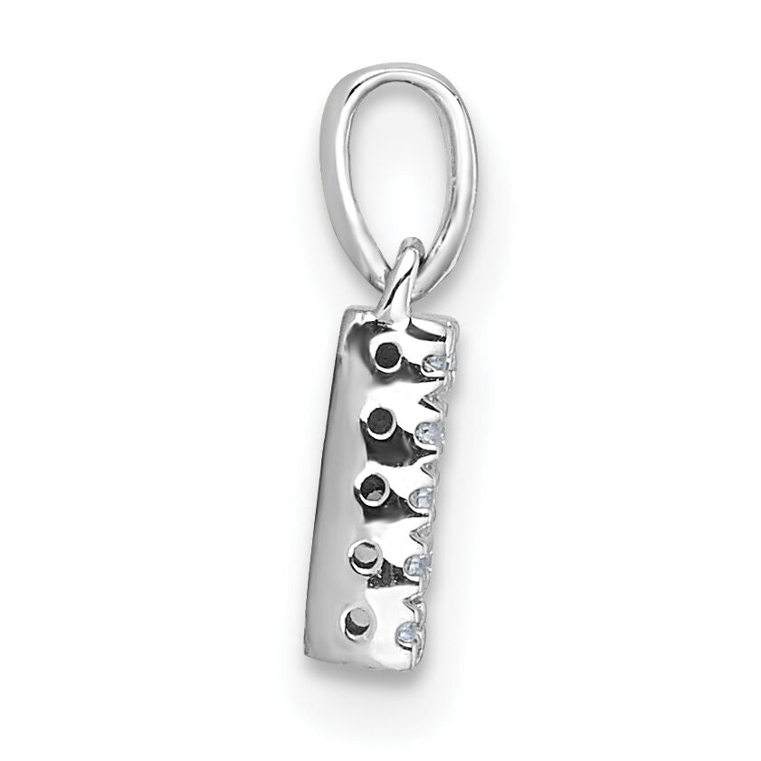 14K  White Gold Diamond Letter N Initial with Bail Pendant-PM9797N-007-WA