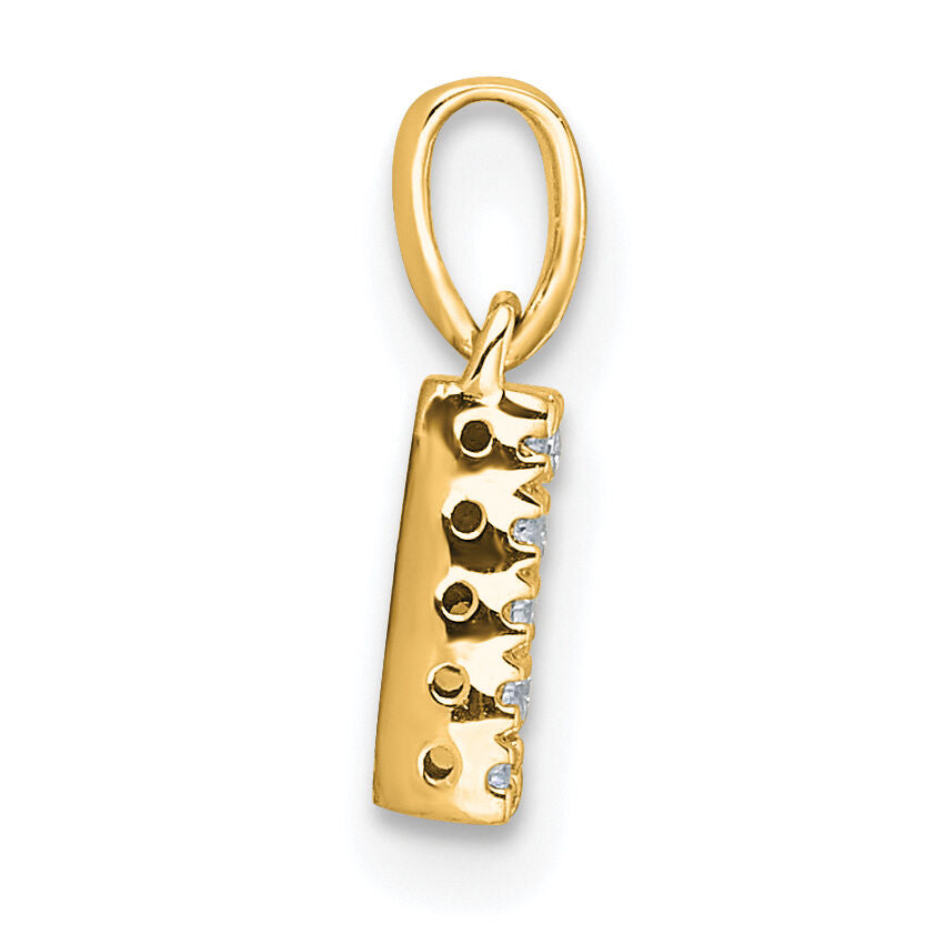 14K  Diamond Letter N Initial with Bail Pendant-PM9797N-007-YA