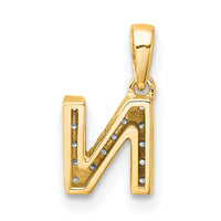 14K  Diamond Letter N Initial with Bail Pendant-PM9797N-007-YA