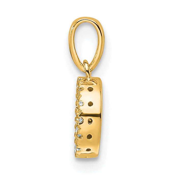 14K  Diamond Letter O Initial with Bail Pendant-PM9797O-007-YA