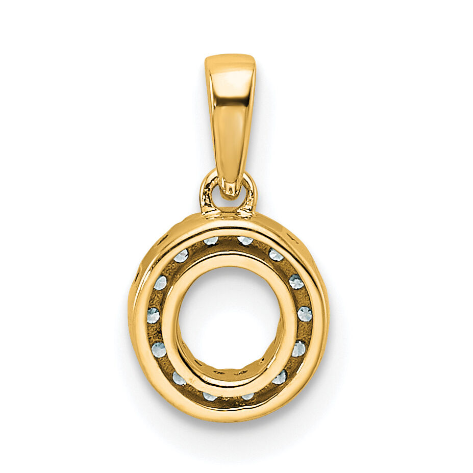 14K  Diamond Letter O Initial with Bail Pendant-PM9797O-007-YA