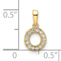 14K  Diamond Letter O Initial with Bail Pendant-PM9797O-007-YA