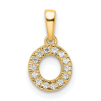 14K  Diamond Letter O Initial with Bail Pendant-PM9797O-007-YA