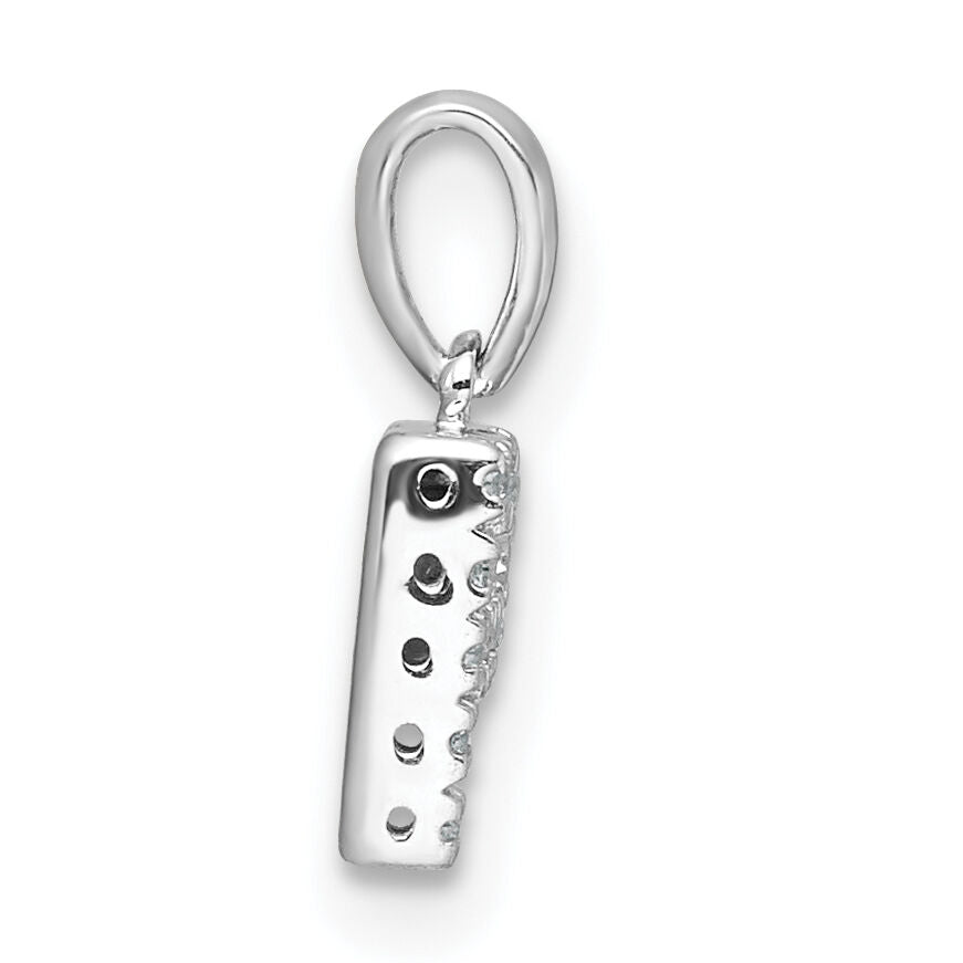 14K  White Gold Diamond Letter P Initial with Bail Pendant-PM9797P-006-WA