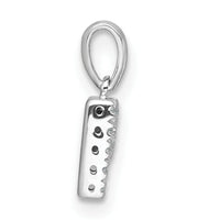 14K  White Gold Diamond Letter P Initial with Bail Pendant-PM9797P-006-WA