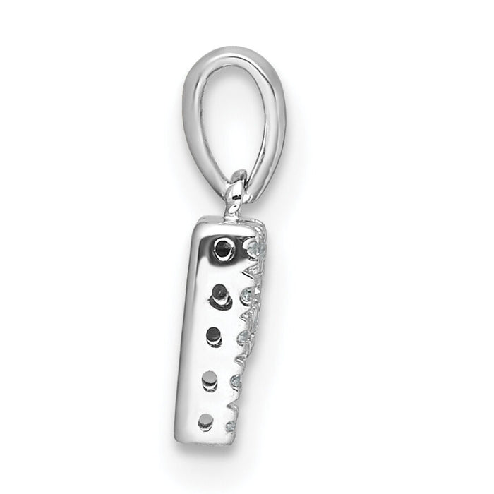 14K  White Gold Diamond Letter P Initial with Bail Pendant-PM9797P-006-WA
