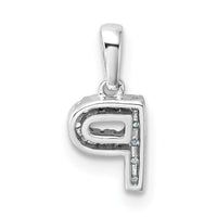 14K  White Gold Diamond Letter P Initial with Bail Pendant-PM9797P-006-WA