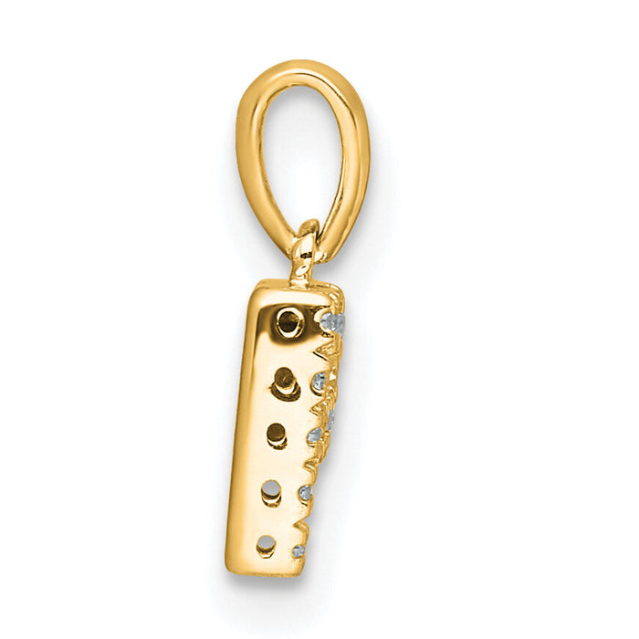 14K  Diamond Letter P Initial with Bail Pendant-PM9797P-006-YA