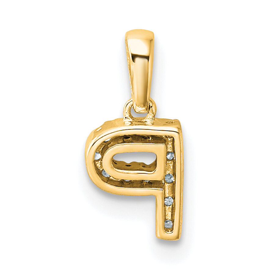 14K  Diamond Letter P Initial with Bail Pendant-PM9797P-006-YA