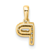 14K  Diamond Letter P Initial with Bail Pendant-PM9797P-006-YA