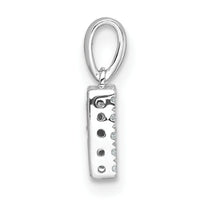 14K  White Gold Diamond Letter R Initial with Bail Pendant-PM9797R-008-WA