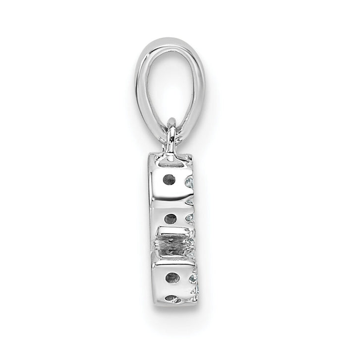 14K  White Gold Diamond Letter S Initial with Bail Pendant-PM9797S-006-WA