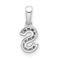 14K  White Gold Diamond Letter S Initial with Bail Pendant-PM9797S-006-WA