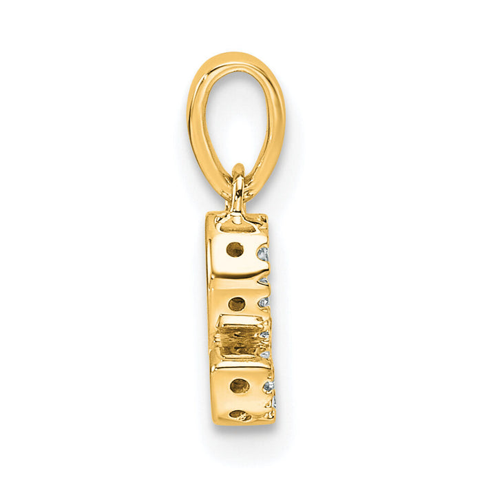 14K  Diamond Letter S Initial with Bail Pendant-PM9797S-006-YA