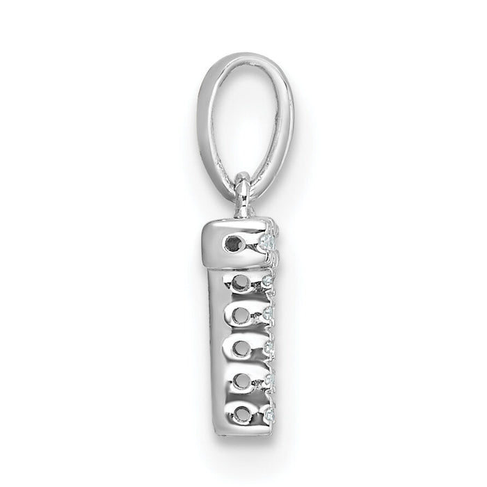 14K  White Gold Diamond Letter T Initial with Bail Pendant-PM9797T-004-WA