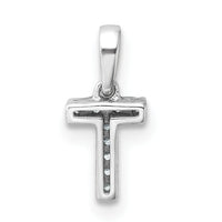 14K  White Gold Diamond Letter T Initial with Bail Pendant-PM9797T-004-WA