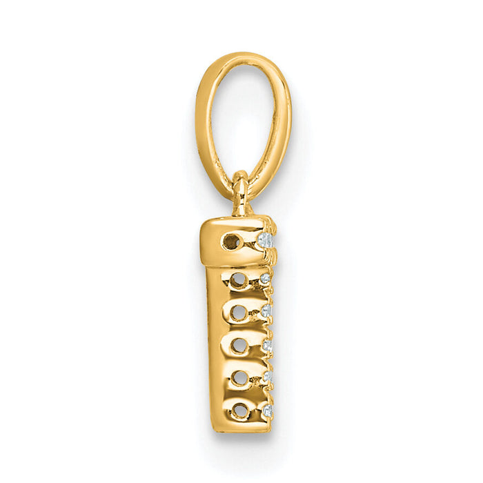 14K  Diamond Letter T Initial with Bail Pendant-PM9797T-004-YA