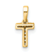 14K  Diamond Letter T Initial with Bail Pendant-PM9797T-004-YA