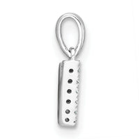 14K  White Gold Diamond Letter V Initial with Bail Pendant-PM9797V-004-WA