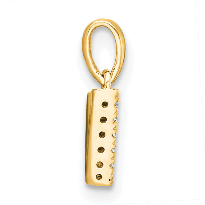 14K  Diamond Letter V Initial with Bail Pendant-PM9797V-004-YA