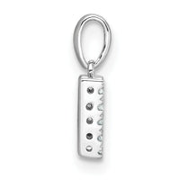 14K  White Gold Diamond Letter W Initial with Bail Pendant-PM9797W-011-WA