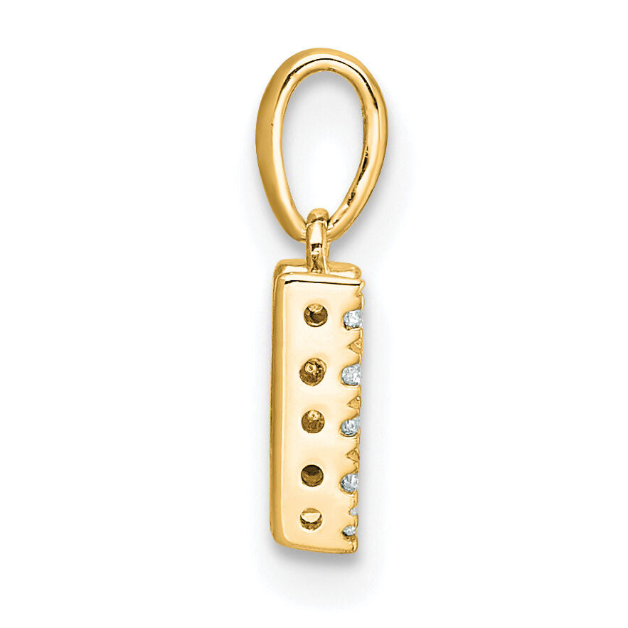 14K  Diamond Letter W Initial with Bail Pendant-PM9797W-011-YA