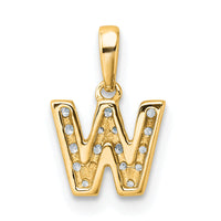 14K  Diamond Letter W Initial with Bail Pendant-PM9797W-011-YA