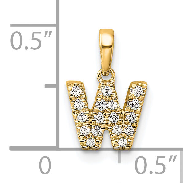 14K  Diamond Letter W Initial with Bail Pendant-PM9797W-011-YA