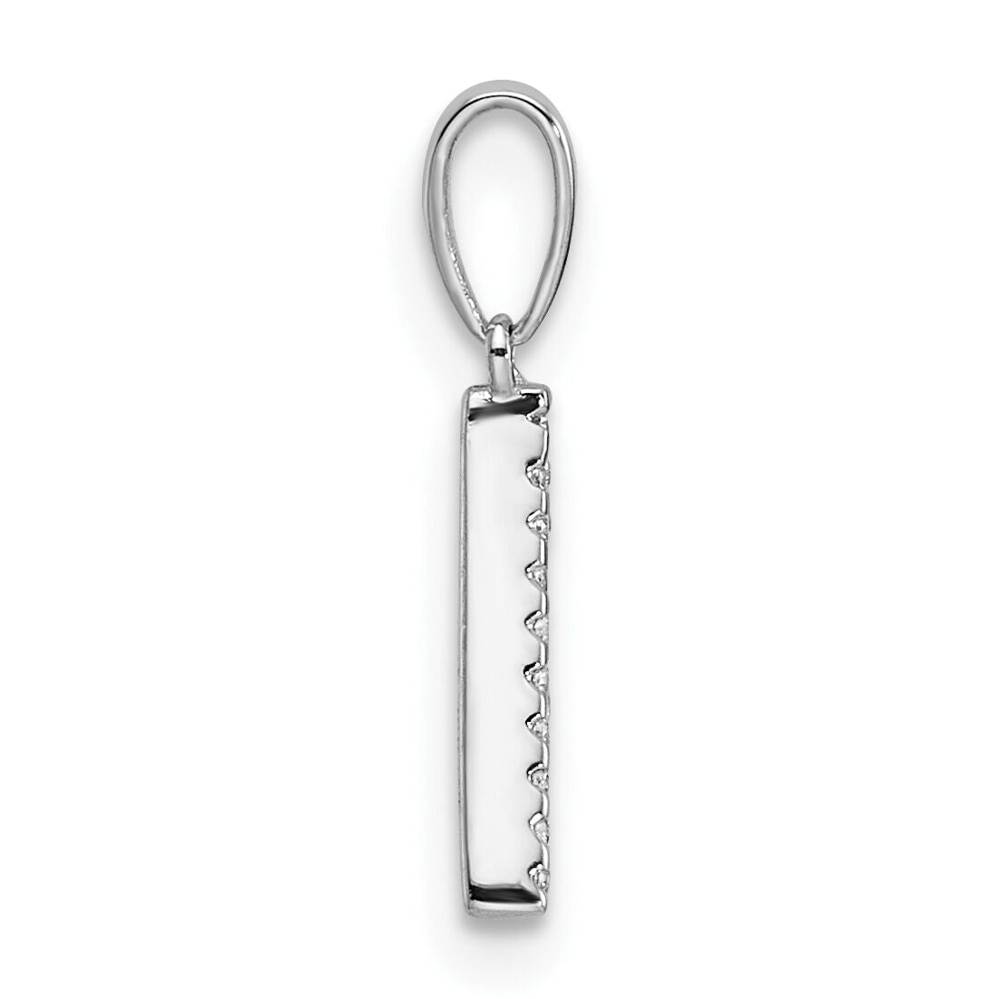 14K White Gold Diamond Letter A Initial Pendant-PM9798A-007-WA