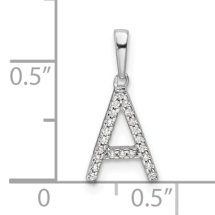 14K White Gold Diamond Letter A Initial Pendant-PM9798A-007-WA