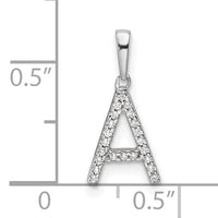 14K White Gold Diamond Letter A Initial Pendant-PM9798A-007-WA