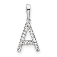 14K White Gold Diamond Letter A Initial Pendant-PM9798A-007-WA