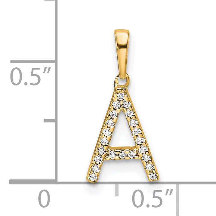 14K Diamond Letter A Initial Pendant-PM9798A-007-YA