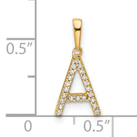 14K Diamond Letter A Initial Pendant-PM9798A-007-YA