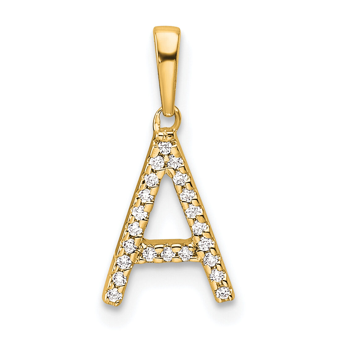 14K Diamond Letter A Initial Pendant-PM9798A-007-YA