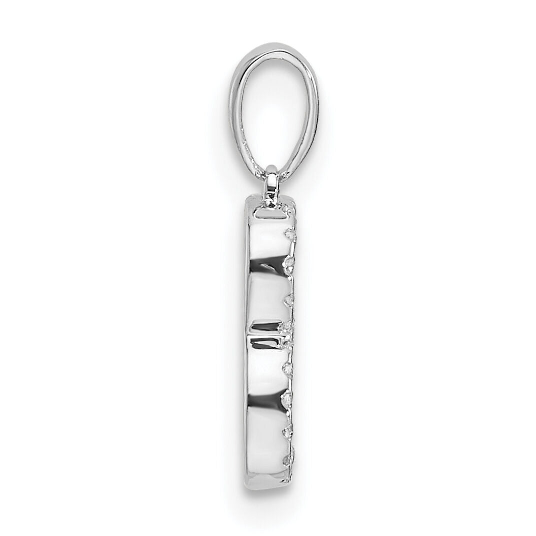 14K White Gold Diamond Letter B Initial Pendant-PM9798B-009-WA