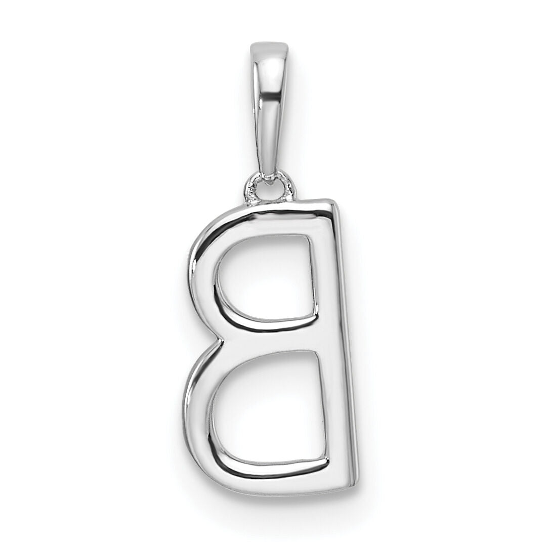 14K White Gold Diamond Letter B Initial Pendant-PM9798B-009-WA