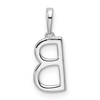 14K White Gold Diamond Letter B Initial Pendant-PM9798B-009-WA