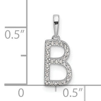 14K White Gold Diamond Letter B Initial Pendant-PM9798B-009-WA