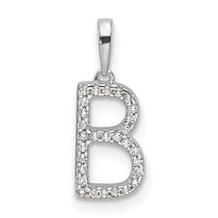 14K White Gold Diamond Letter B Initial Pendant-PM9798B-009-WA