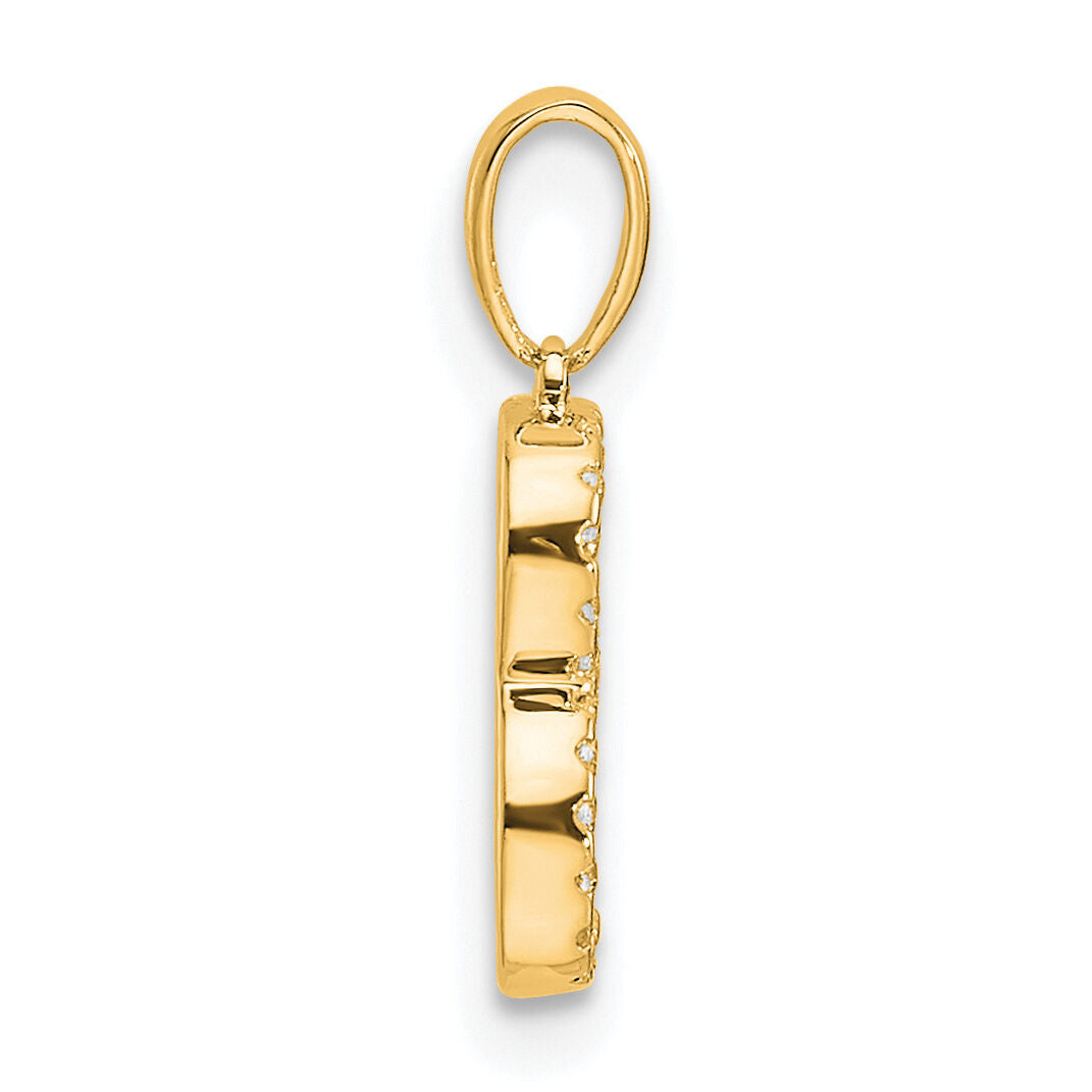 14K Diamond Letter B Initial Pendant-PM9798B-009-YA