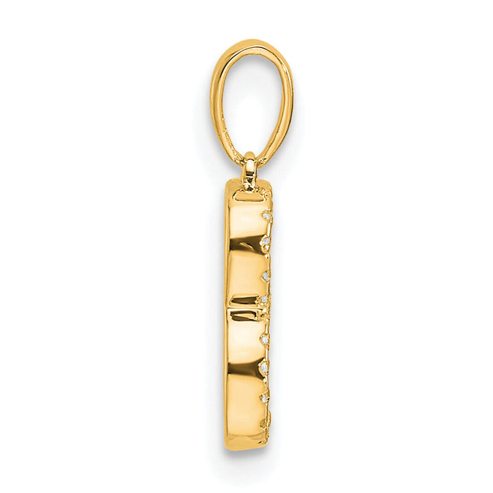 14K Diamond Letter B Initial Pendant-PM9798B-009-YA
