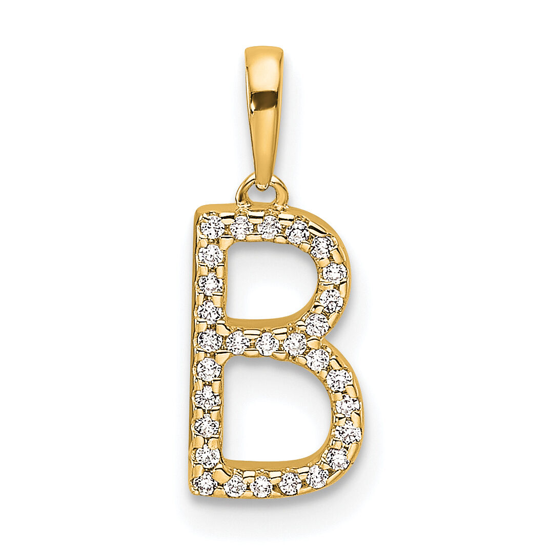 14K Diamond Letter B Initial Pendant-PM9798B-009-YA