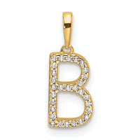 14K Diamond Letter B Initial Pendant-PM9798B-009-YA