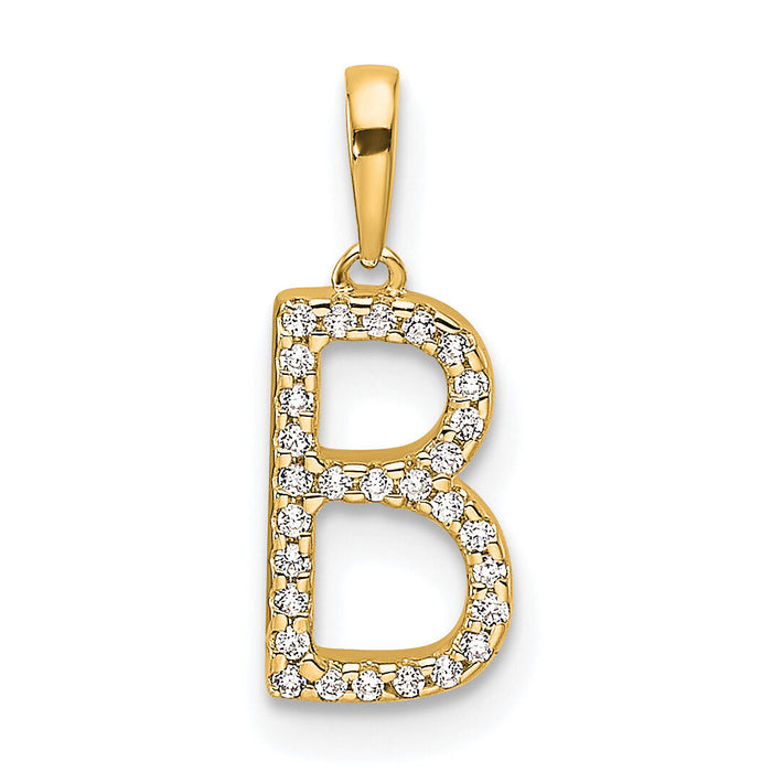 14K Diamond Letter B Initial Pendant-PM9798B-009-YA