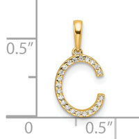 14K Diamond Letter C Initial Pendant-PM9798C-007-YA