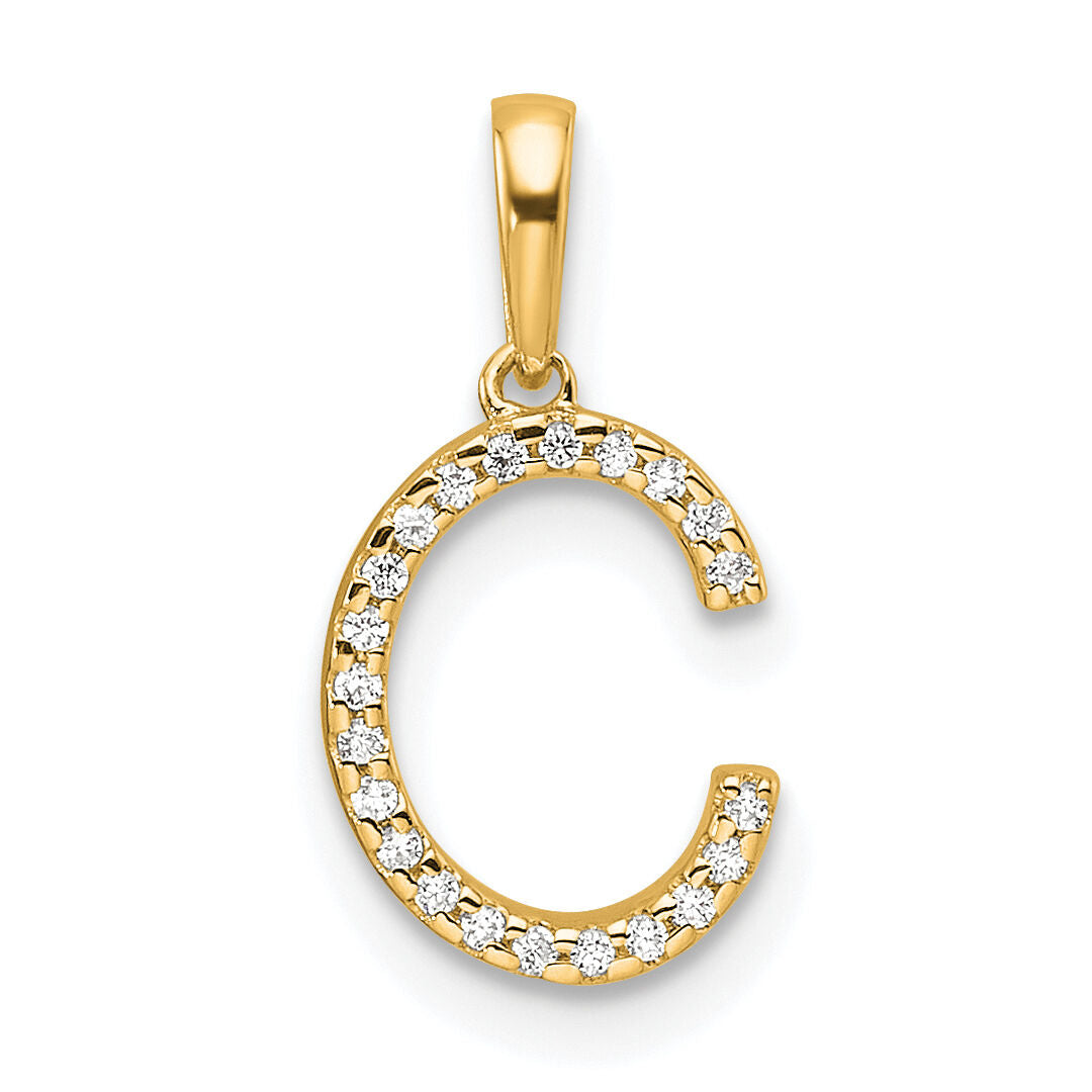 14K Diamond Letter C Initial Pendant-PM9798C-007-YA