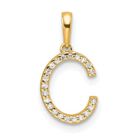 14K Diamond Letter C Initial Pendant-PM9798C-007-YA