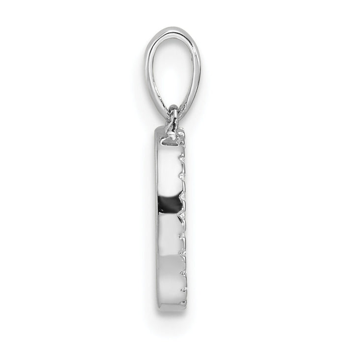 14K White Gold Diamond Letter D Initial Pendant-PM9798D-008-WA